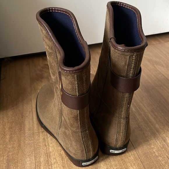 Charleston Shoe Co Legare Mid Calf Rain Boots Olive Brown Size 7 - Picture 3 of 11